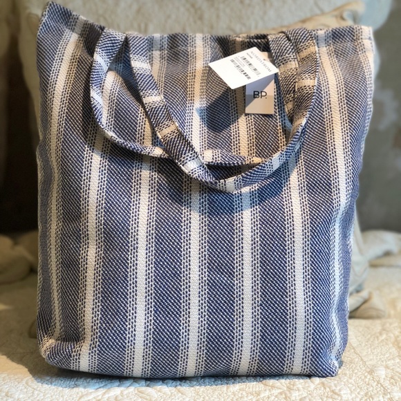 bp Handbags - NWT Brass Plum Nautical Striped Woven Tote